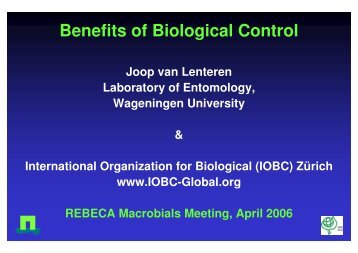 Benefits of macrobial BCAs in classical and inundative ... - REBECA