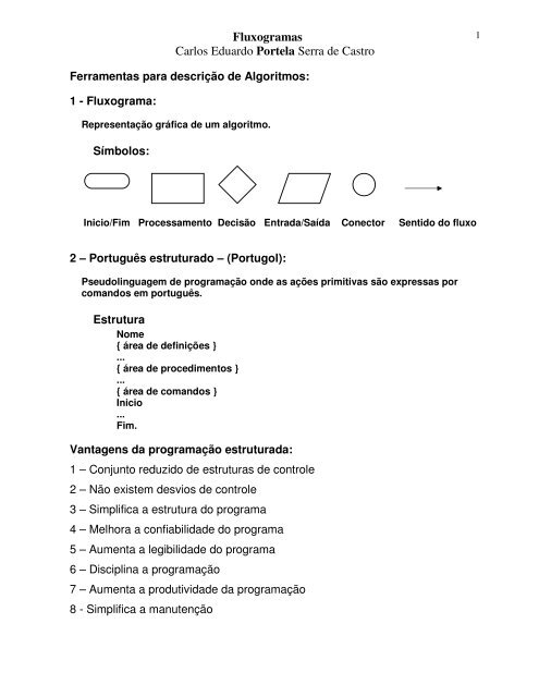 Fluxogramas Carlos Eduardo Portela Serra de Castro - DEINF/UFMA