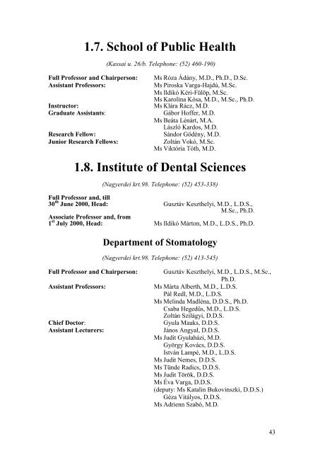 Department of Internal Medicine - Debreceni Egyetem Orvos- Ã©s ...