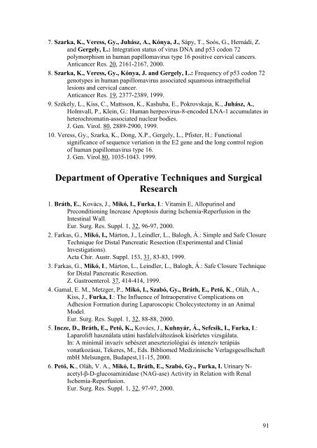 Department of Internal Medicine - Debreceni Egyetem Orvos- Ã©s ...