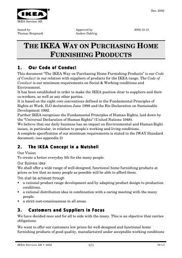 the ikea way on purchasing home furnishing products - BWI