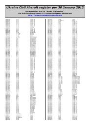 Ukraine Civil Aircraft register per 30 January 2012 - Old Wings