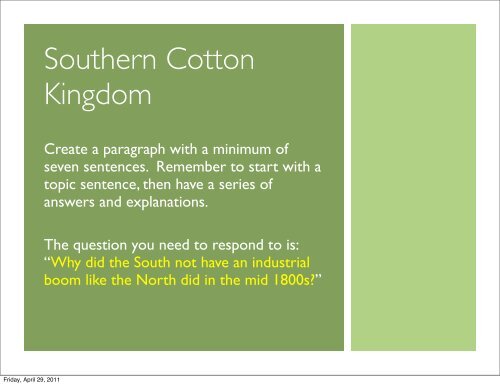 Southern Cotton Kingdom.pdf - Jamestown Public Schools