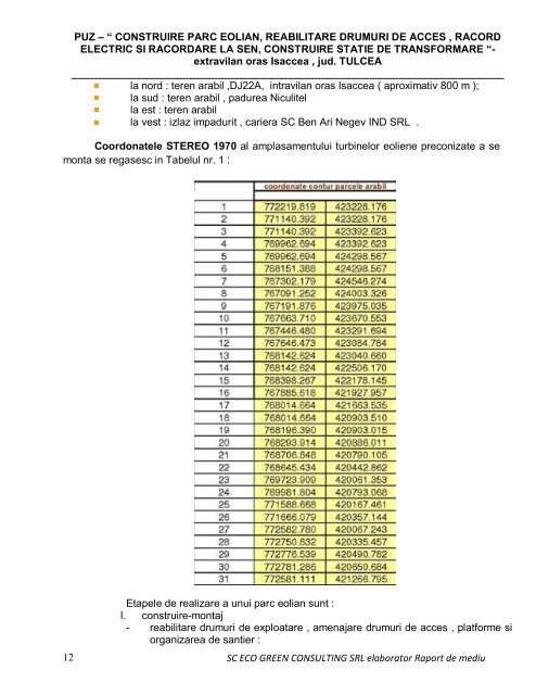 Raport de mediu Isaccea - Enel