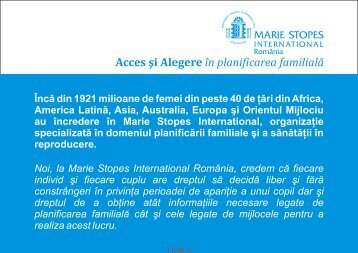 Brosura Prezentare Clinica - Marie Stopes International RomÃ¢nia