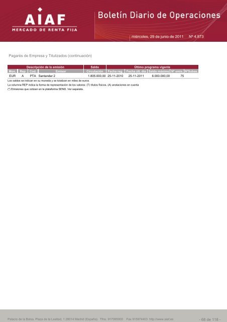 El boletÃ­n diario de operaciones recoge las ... - BME Renta Fija