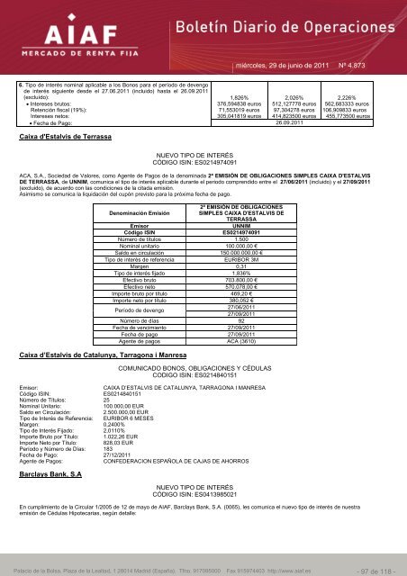 El boletÃ­n diario de operaciones recoge las ... - BME Renta Fija