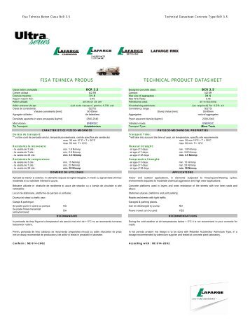 Ultra Series Rutiere - BCR Fisa Tehnica - Lafarge