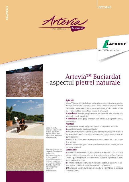 Artevia Buciardat Fisa Produs - Lafarge