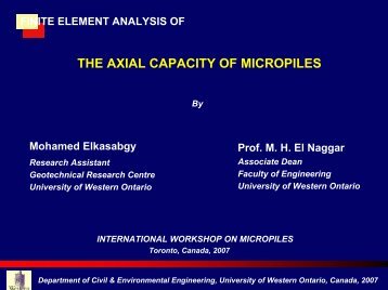THE AXIAL CAPACITY OF MICROPILES - International Society for ...
