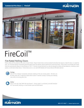 Download FireCoil Brochure PDF file - Raynor Garage Doors