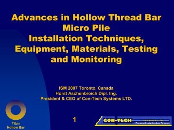 Advances in Hollow Thread Bar Micro Pile Installation Techniques ...