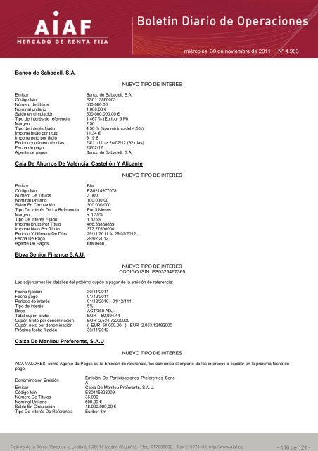 El boletÃ­n diario de operaciones recoge las ... - BME Renta Fija