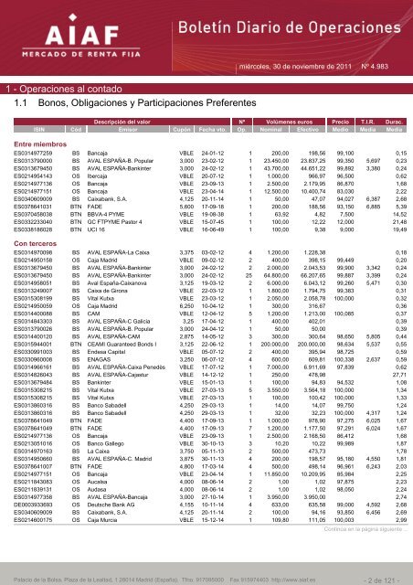 El boletÃ­n diario de operaciones recoge las ... - BME Renta Fija