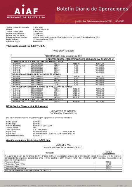 El boletÃ­n diario de operaciones recoge las ... - BME Renta Fija