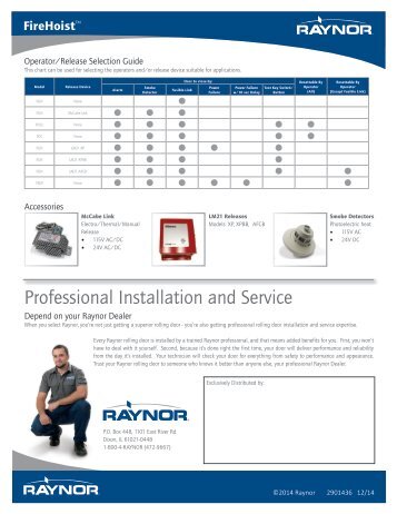 Download FireHoist Brochure PDF file - Raynor Garage Doors