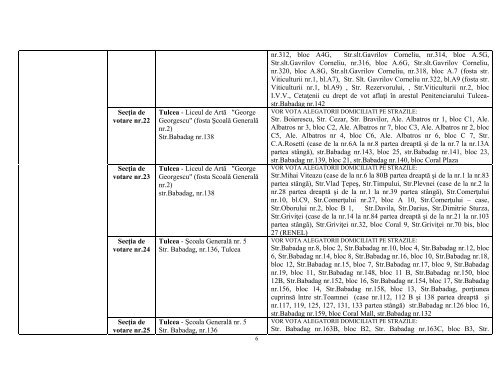 Numerotarea si delimitarea Sectiilor de Votare in judetul Tulcea