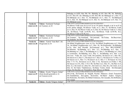 Numerotarea si delimitarea Sectiilor de Votare in judetul Tulcea