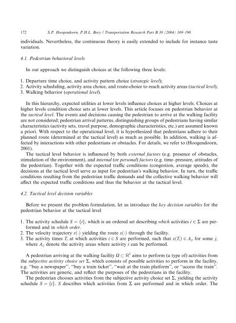 Pedestrian route-choice and activity scheduling theory and models