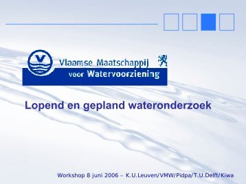 Lopend en gepland wateronderzoek - TU Delft