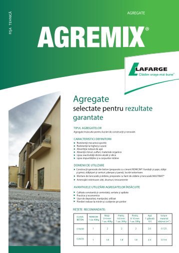 Fisa tehnica AGREMIX - Lafarge