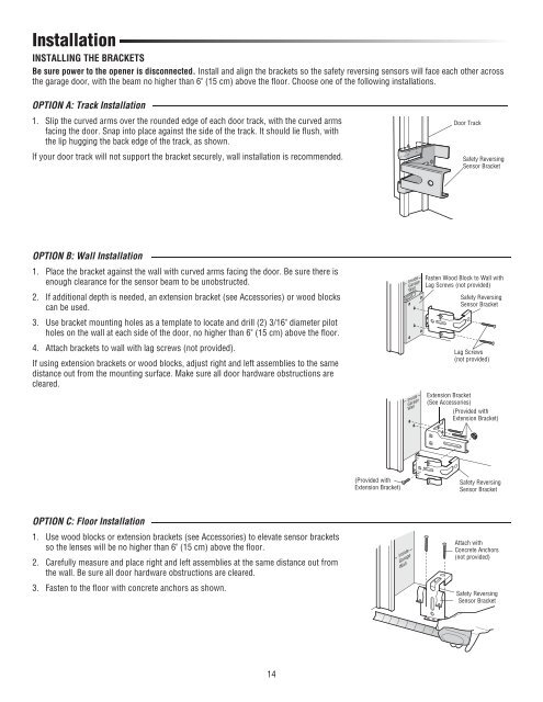 Download Prodigy Instruction Manual PDF file - Raynor Garage Doors