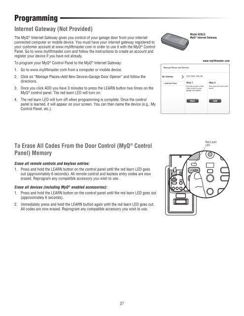 Download Prodigy Instruction Manual PDF file - Raynor Garage Doors