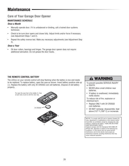 Download Prodigy Instruction Manual PDF file - Raynor Garage Doors