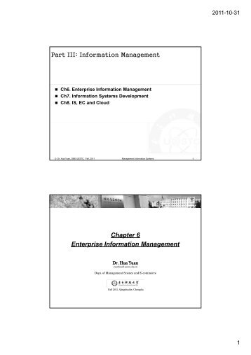 Chapter 6 Enterprise Information Management