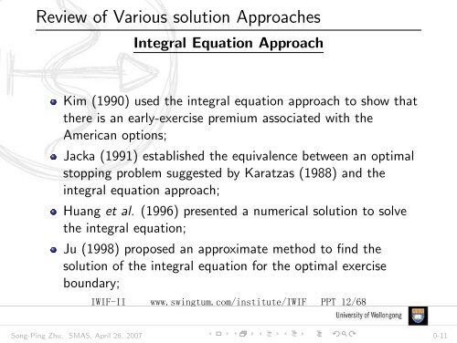 Pricing American Options - an Important Fundamental Research in ...