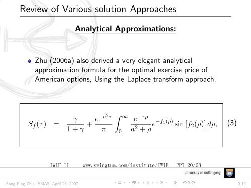 Pricing American Options - an Important Fundamental Research in ...