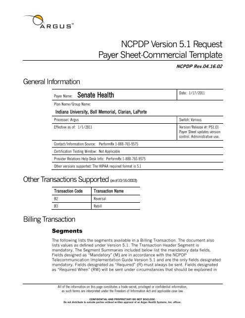 Payer Sheet Template - Pharmacy Benefits Management ...