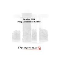 October 2011 Drug Information Update - Pharmacy Benefits ...