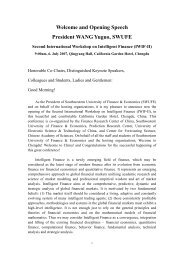 Welcome and Opening Speech President WANG Yuguo, SWUFE