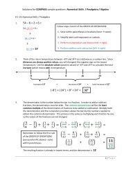 Numerical Skills/Pre-Algebra Solutions