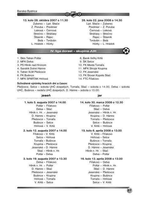 Rozpis sútaží kompletný - Stredoslovenský futbalový zväz