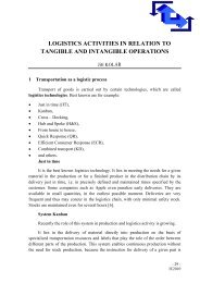 logistics activities in relation to tangible and intangible operations