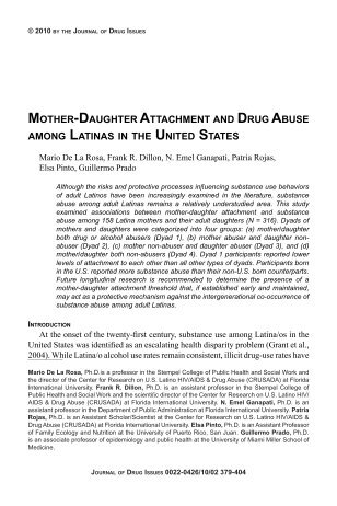 mother-daughter attachment and drug abuse among latinas in the ...