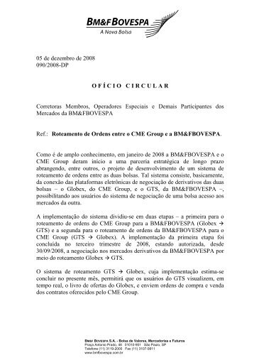 OfÃ­cio Circular 90/2008-DP de 05/12/2008 - BM&FBovespa