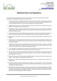 Madrasah Rules and Regulations - Masjid E Quba