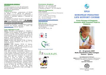 epls european pediatric life support course - I.R.C. Italian ...