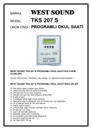 west sound tks 207 s programlı okul saati kullanma klavuzu