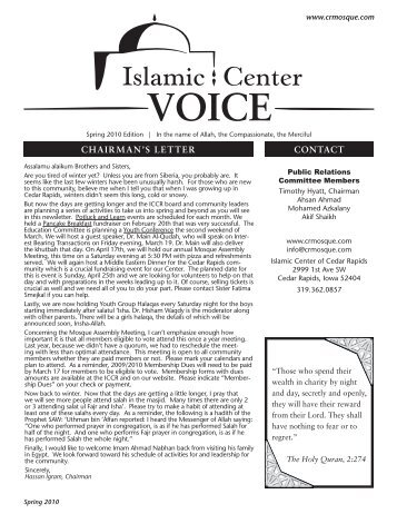 Spring 2010 - Islamic Center of Cedar Rapids