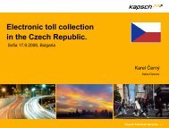 Electronic toll collection in the Czech Republic.
