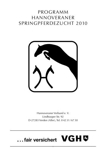 Programm Hannoveraner SPringPferdezucHt 2010