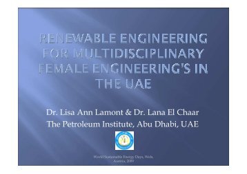 Dr. Lisa Ann Lamont & Dr. Lana El Chaar The Petroleum Institute ...