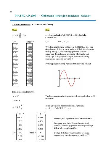 MathCAD - ćwiczenia 2