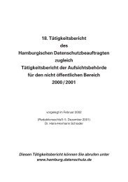 18. Tätigkeitsbericht des Hamburgischen Datenschutzbeauftragten ...