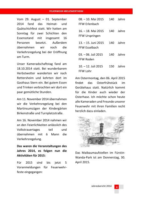 FW Kreuzwertheim Jahresbericht 2014