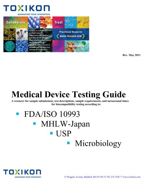 Medical Device Testing Guide - Toxikon Corporation